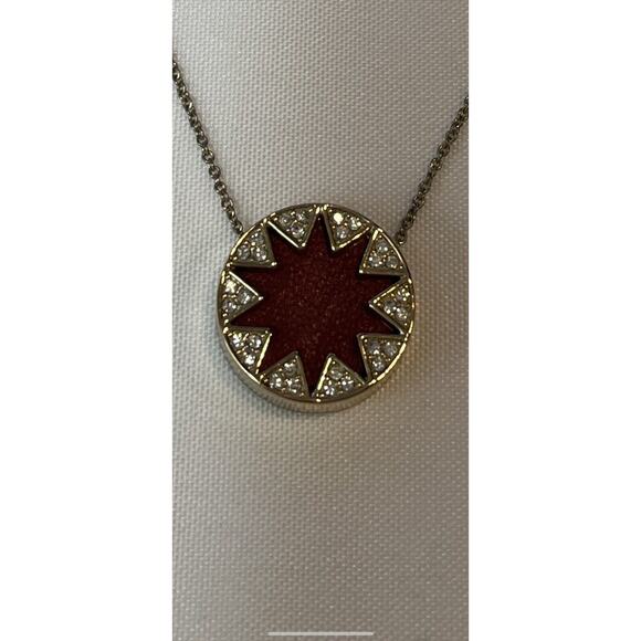 House of Harlow red leather - gold pendant, perfect condition. - Picture 15 of 16